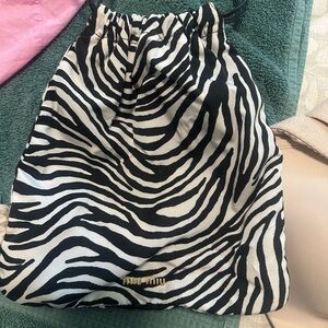 Miu Miu Black and White Zebra Mini Skirt